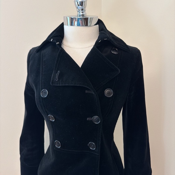 Vintage Theory Black Velvet Pea Coat XS-S - Picture 2 of 8